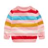 Loloda Girls Boys Long Sleeve Pullover Tops Kids Crewneck Casual Loose T-Shirt Stripes Sweatshirt Fall Blouse Pink 2-3 Years view 1