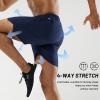 MIER Men's Workout Running Shorts 5 Inch Breathable Quick Dry Athletic Gym Shorts, Zipper Pockets, Elastic Waisted, Navy, XXL view 4