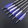 SHARROW 33 inch Carbon Arrow Hunting Arrows 400 Spine with 100 Grain Removable Tips for Archery Compound & Recurve & Traditional Bow Hunting Practice Shooting 6/12pcs (12pcs, Blue) view 2