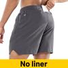 MIER Men's 5 Inch Running Shorts with Pockets Quick Dry Lightweight Gym Workout Athletic Shorts, Elastic Waist, Dark Grey, XXL view 2
