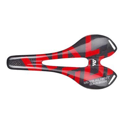 WALGUN WG1050 Full Carbon Saddle Road MTB Mountain Bike Seats for Men Women Lightweight 3k Carbon Bicycle Saddle 143mm with Oval 7 * 9mm Carbon Rail Bike Saddles (Red Logo)