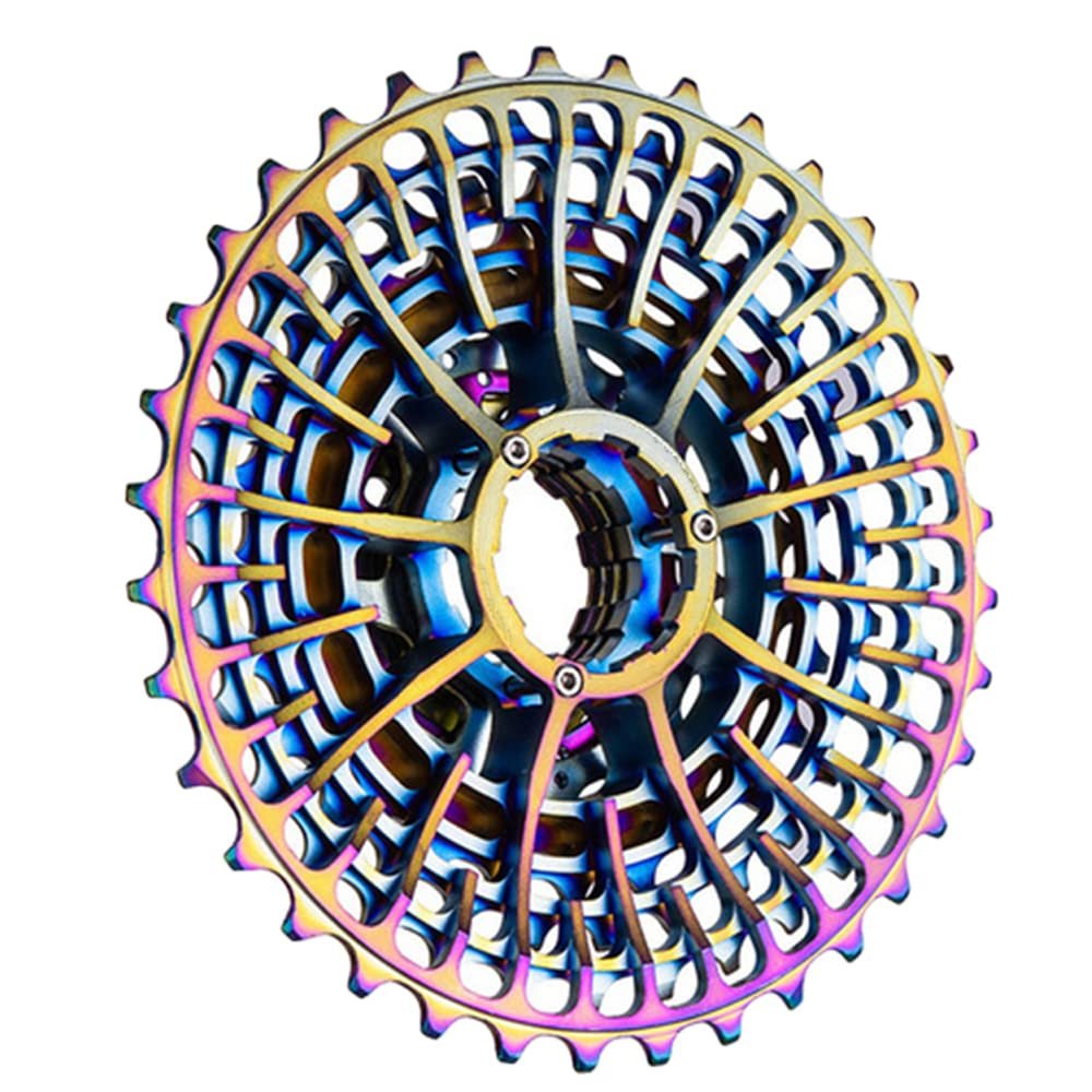 JFOYH Ultralight 11 Speed Cassette for Road Bike 11-34T Compatible with Shimano and Sram Standard HG Hub Driver, Original Gift Box Packing-Rainbow