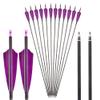 SHARROW 33 inch Carbon Arrow Hunting Arrows 400 Spine with 100 Grain Removable Tips for Archery Compound & Recurve & Traditional Bow Hunting Practice Shooting 6/12pcs (12pcs, Purple) view 1