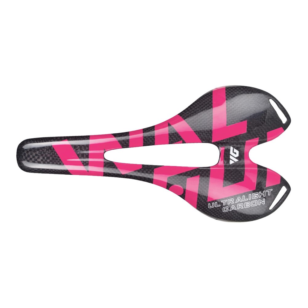 WALGUN WG1050 Full Carbon Saddle Road MTB Mountain Bike Seats for Men Women Lightweight 3k Carbon Bicycle Saddle 143mm with Oval 7 * 9mm Carbon Rail Bike Saddles (Pink Logo)