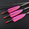 SHARROW 33 inch Carbon Arrow Hunting Arrows 400 Spine with 100 Grain Removable Tips for Archery Compound & Recurve & Traditional Bow Hunting Practice Shooting 6/12pcs (12pcs, Pink) view 2