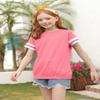 Ebifin Girls Casual Short/Long Sleeve T Shirts Kids Loose Soft Striped Color Block Tunic Tops, Tees Blouses Size 4-15 Years A-Pink view 3