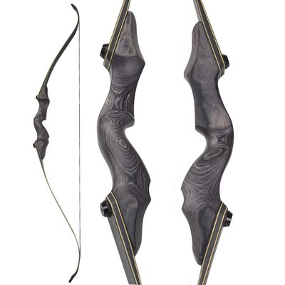 60 Inch Black Hunter Takedown Recurve Bow 25-65 Lbs Wooden Traditional Longbow American Hunting Bow Right Hand Left Hand (30 Lbs, Right Hand)