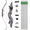 60 Inch Black Hunter Takedown Recurve Bow and Arrow Kit 25-65 Lbs Wooden Traditional Longbow American Hunting Bow Right Hand Left Hand (35 Lbs, Right Hand) view 1