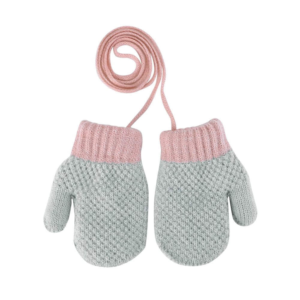 HKSICHENGKEJI Toddler Winter Warm Mittens Baby Soft Plush Gloves Knit Fleece Lined Ski Snow Gloves for Boys Girls 1-3 Years