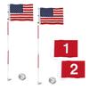 KINGTOP Pro Golf Flagstick with USA Golf Flag, Putting Green Flags Hole Cup Set, 6 Feet, Golf Pin Flags for Driving Range Backyard, 5-Section Design, Additional 2 Flags Replacement, 2-Pack view 1