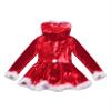 Loloda Kids Girls Christmas Santa Claus Costume Figure Ice Skating Dance Princess Tutu Dress Leotard Red 10 Years view 4