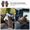 OZERO Mens Winter Gloves Nappa Leather Wool Touchscreen - Thermal Gifts for Dad (Medium, Brown) view 2
