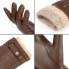 OZERO Mens Winter Gloves Nappa Leather Wool Touchscreen - Thermal Gifts for Dad (Medium, Brown) view 3