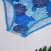 Yihuimin Kids Girls 1Ps Printed Swimsuit Front Zippered Leotard Color Contrast Bathing Suit for Surfing Blue Flower 14 Years view 4