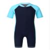 Yihuimin Unisex Kids 1ps Swimwear Zippered Shorty Wetsuit Swimsuit Color Contrast Bathing Suit for Surfing Navy Blue&Sky Blue 3-4 Years view 1