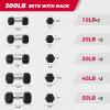 RITFIT 180-780LB Rubber Hex Dumbbells Set with Optional Dumbbell Rack, Multi Weight Set to Choose, Ideal for Home Gym and Fitness view 2