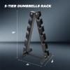 RITFIT 180-780LB Rubber Hex Dumbbells Set with Optional Dumbbell Rack, Multi Weight Set to Choose, Ideal for Home Gym and Fitness view 3