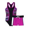 Yihuimin 2Pcs Kids Girls Printed Swimwear Racer Back Romper and Boyshorts Set Bathing Suits for Surfing Rose Red 14 Years view 1