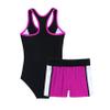 Yihuimin 2Pcs Kids Girls Printed Swimwear Racer Back Romper and Boyshorts Set Bathing Suits for Surfing Rose Red 14 Years view 2