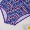 Yihuimin Kids Girls 1Ps Printed Swimsuit Front Zippered Leotard Color Contrast Bathing Suit for Surfing Purple 8 Years view 4