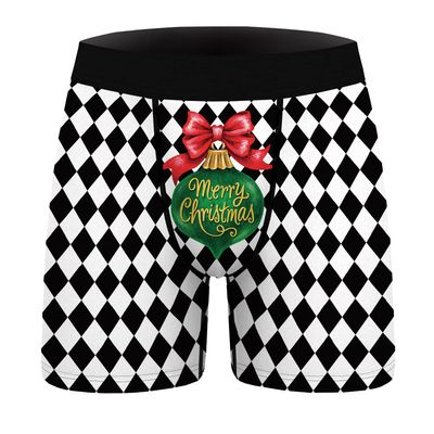 Ainuno Gag gifts for Christmas Funny Underwear Mens Holiday Boxer Briefs Hilarious gag Gifts Novelty Boxers Trunks Humorous Underwear Ugly Xmas Present Man Men Fun Fun Xmas Graphic Printed Breathable