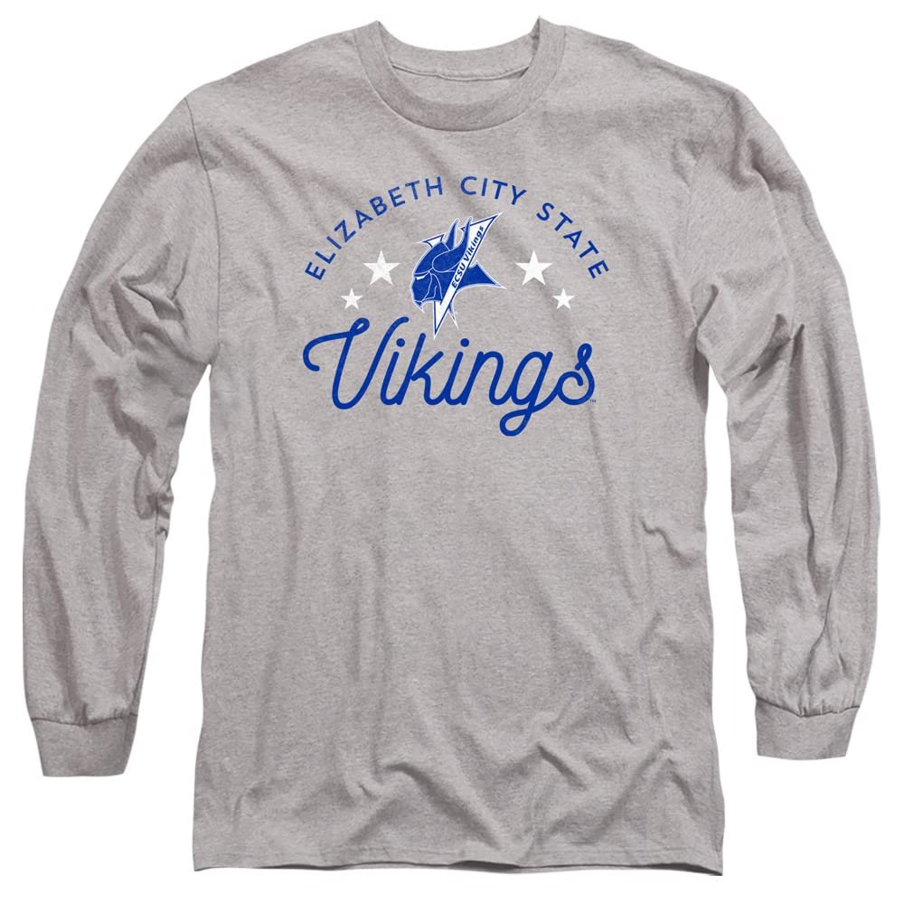 Elizabeth City State University Official Vikings Unisex Adult Long-Sleeve T Shirt,Athletic Heather, 3X-Large