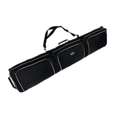 UNISTRENGH 2 in 1 Padded Snowboard Bag with Wheels Travel Bag for Skis Single Snowboard and Boots (Black with white edge (With Wheels), 180cm)