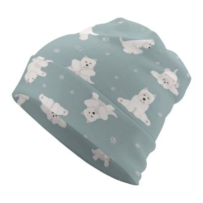 BAIKUTOUAN Westie Dog Soft Warm Skull Cap Lightweight Beanies Hat For Men Women Slouchy Cycling Work Sleep