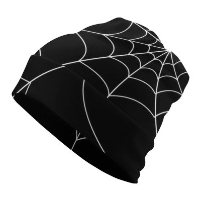 BAIKUTOUAN Goth Spider Web Soft Warm Skull Cap Lightweight Beanies Hat For Men Women Slouchy Cycling Work Sleep