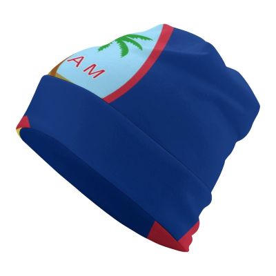 BAIKUTOUAN Guam US Flag Soft Warm Skull Cap Lightweight Beanies Hat For Men Women Slouchy Cycling Work Sleep