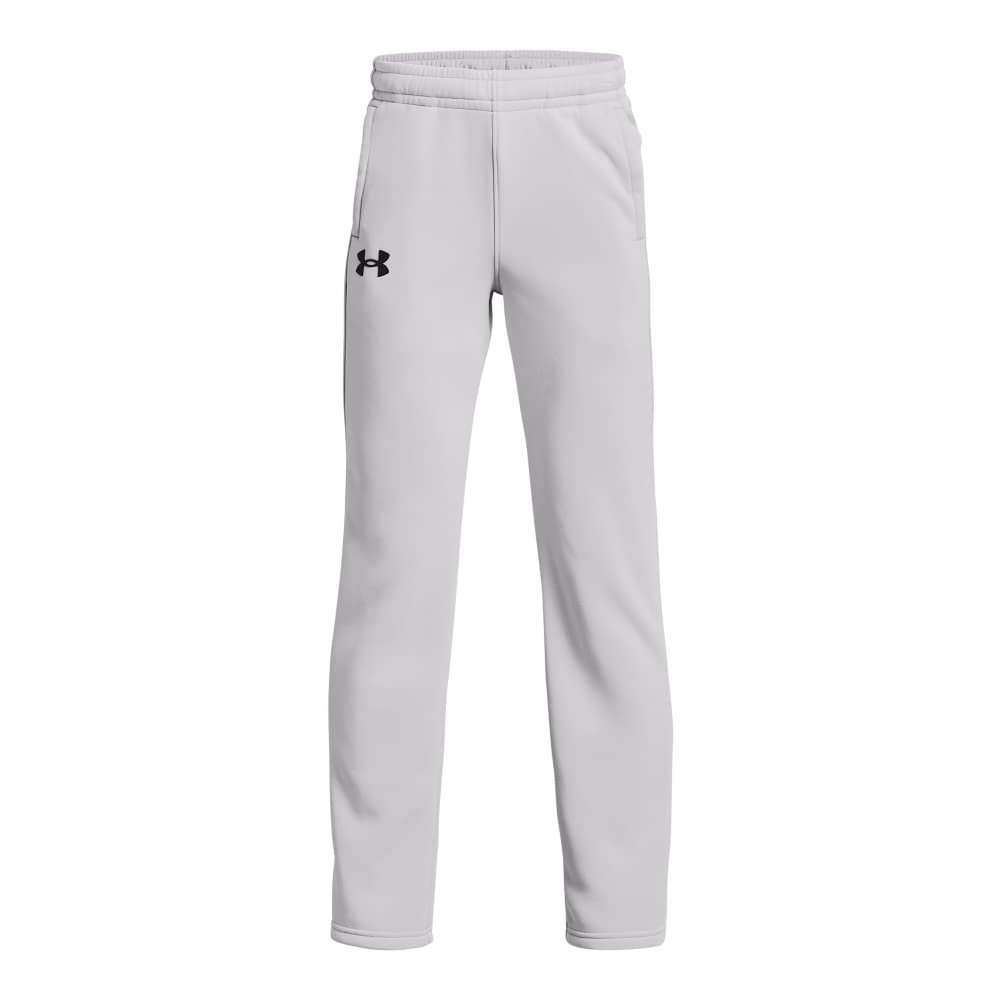 Under Armour Boys ArmourFleece Straight Leg Pant, (014) Halo Gray / / Black, Youth X-Small