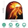 BAIKUTOUAN Funny Cock Fire Rooster Soft Warm Skull Cap Lightweight Beanies Hat For Men Women Slouchy Cycling Work Sleep view 2