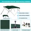 Savvycraft 4 Bow Bimini Top, 10 Feet Long Square Tube Bimini Top Set, Includes Marine Grade Canvas Cover, Storage Boot, Rear Poles with 1 Inch Aluminum Frame, Green, 4 Bow 120" L 54" H 97"- 103" W view 4