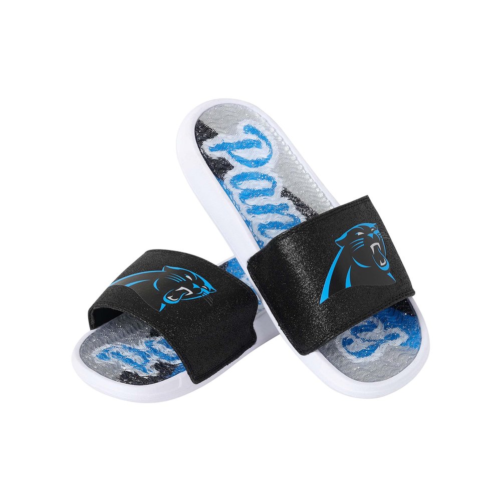 FOCO Carolina Panthers NFL Womens Glitter Gel Slide - S