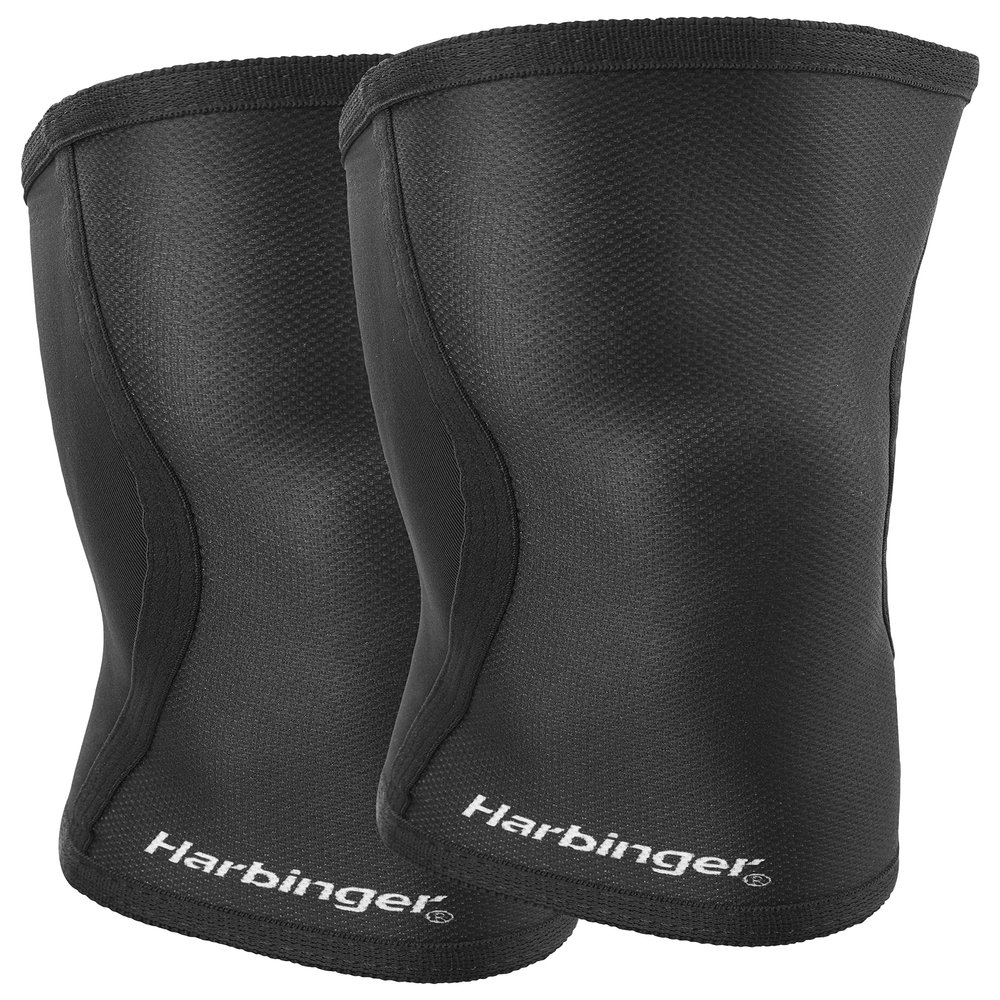 Harbinger 5MM Knee Sleeves for Weight Lifting, Unisex, Black, Large