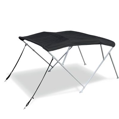 Savvycraft 4 Bow Bimini Top, 10 Feet Long Square Tube Bimini Top Set, Includes Marine Grade Canvas Cover, Storage Boot, Rear Poles with 1 Inch Aluminum Frame, Black Color, 4 Bow 120"L 54"H 85"- 90"W