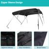 Savvycraft 4 Bow Bimini Top, 10 Feet Long Square Tube Bimini Top Set, Includes Marine Grade Canvas Cover, Storage Boot, Rear Poles with 1 Inch Aluminum Frame, Black Color, 4 Bow 120"L 54"H 85"- 90"W view 4