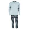 Hanes Men's X Temp Micro Fleece Thermal Set, Small, Grey with Grey and Black Plaid view 1