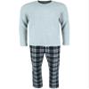 Hanes Men's X Temp Micro Fleece Thermal Set, Small, Grey with Grey and Black Plaid view 4