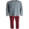 Hanes Men's X Temp Micro Fleece Thermal Set, Small, Charcoal with Red Plaid view 2