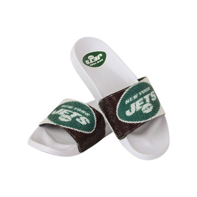 FOCO New York Jets NFL Womens Big Logo Shimmer Slide - M