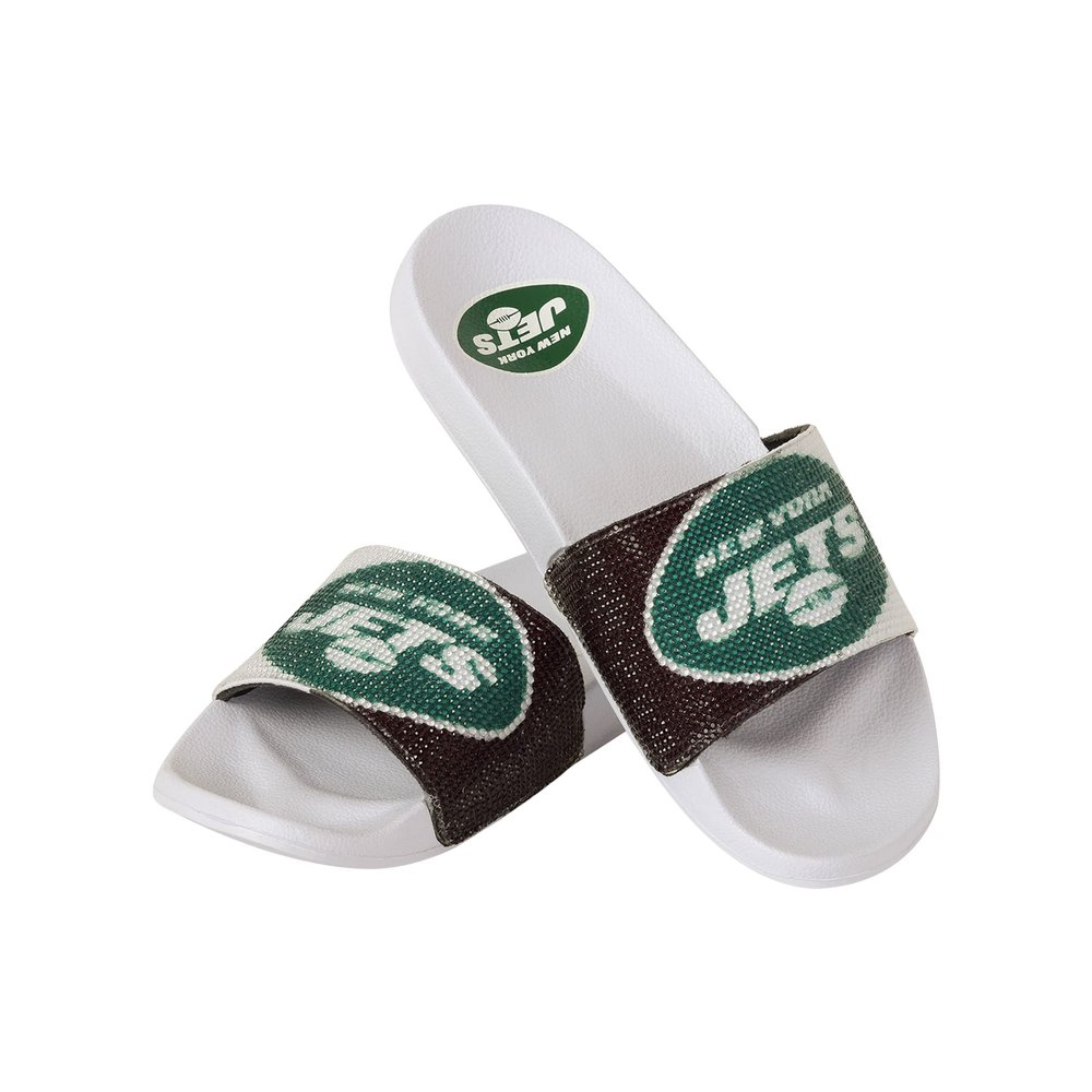 FOCO New York Jets NFL Womens Big Logo Shimmer Slide - M