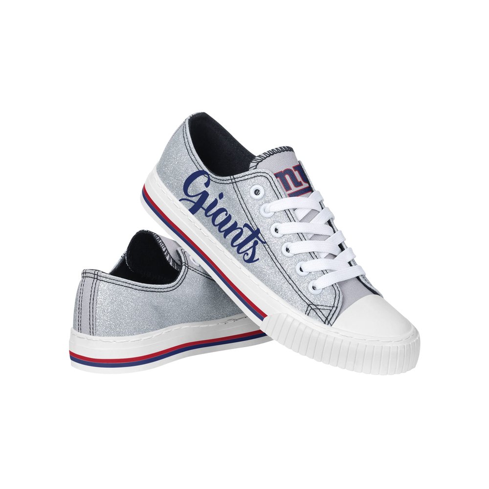 FOCO New York Giants NFL Womens Color Glitter Low Top Canvas Shoes - 10