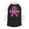 shop4ever I'm A Survivor Breast Cancer Awareness Raglan Baseball Shirt XXX-LargeBlack/White0 view 1