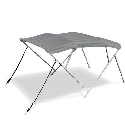 Savvycraft 4 Bow Bimini Top, 10 Feet Long Square Tube Bimini Top Set, Includes Marine Grade Canvas Cover, Storage Boot, Rear Poles with 1 Inch Aluminum Frame, Gray Color, 4 Bow 120"L 54"H 73"- 78"W