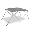 Savvycraft 4 Bow Bimini Top, 10 Feet Long Square Tube Bimini Top Set, Includes Marine Grade Canvas Cover, Storage Boot, Rear Poles with 1 Inch Aluminum Frame, Gray Color, 4 Bow 120"L 54"H 73"- 78"W view 1