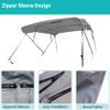 Savvycraft 4 Bow Bimini Top, 10 Feet Long Square Tube Bimini Top Set, Includes Marine Grade Canvas Cover, Storage Boot, Rear Poles with 1 Inch Aluminum Frame, Gray Color, 4 Bow 120"L 54"H 73"- 78"W view 4