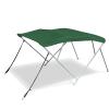 Savvycraft 4 Bow Bimini Top, 10 Feet Long Square Tube Bimini Top Set, Includes Marine Grade Canvas Cover, Storage Boot, Rear Poles with 1 Inch Aluminum Frame, Green Color, 4 Bow 120"L 54"H 73"- 78"W view 1