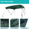 Savvycraft 4 Bow Bimini Top, 10 Feet Long Square Tube Bimini Top Set, Includes Marine Grade Canvas Cover, Storage Boot, Rear Poles with 1 Inch Aluminum Frame, Green Color, 4 Bow 120"L 54"H 73"- 78"W view 3