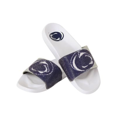 FOCO Women's NCAA College Big Logo Shimmer Slide Flip Flop Sandals, Team Color, 9-10